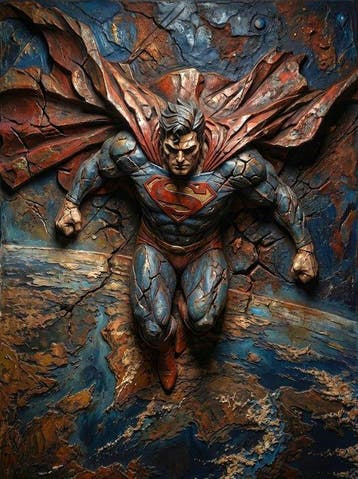 Makayhos - [Canvas] Superman – Monumental Emergence, Nieuw