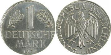 1 Dm Duitsland Fehlpraegung 1 Mark 1972 J auf fremden Roh..., Verzenden