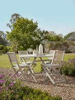 Inklpabare Diningset Ravello Acaciahout 100% FSC Grijs The, Verzenden, Nieuw