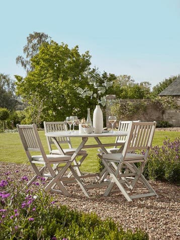 Inklpabare Diningset  Ravello  Acaciahout  100% FSC  Grijs, Verzenden, Nieuw