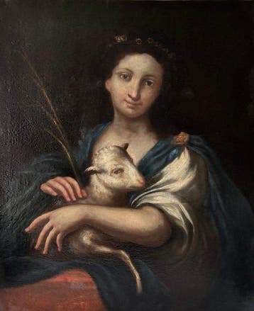 Cesare Dandini (1596–1657), Follower of - Heilige Agnes von, Antiek en Kunst