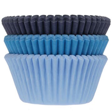 Cupcake Vormpjes HoM Blauw Assortiment 50x33mm. 72st., Verzenden, Nieuw