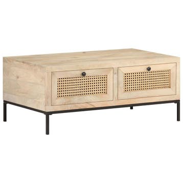 vidaXL Salontafel 90x50x37 cm massief mangohout en, Huis en Inrichting, Tafels | Salontafels, 50 tot 100 cm, Verzenden, Nieuw