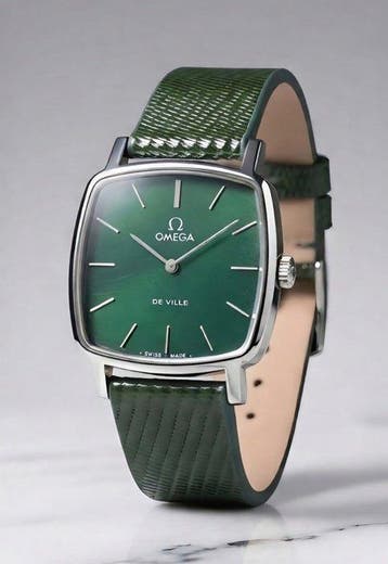 Omega - Vintage De Ville - Emerald Green Dial - TV Case - ST, Nieuw