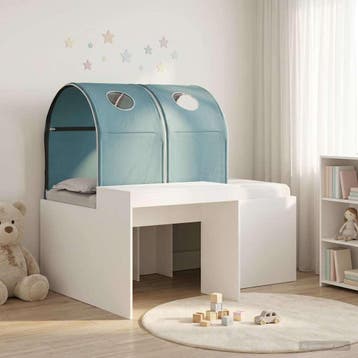 vidaXL Bed met Tunnel 4 pcs Artisian Eik en Lichtblauw, Verzenden, Nieuw, Bruin, Hout