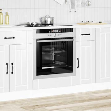 vidaXL Ovenkast Lucca bewerkt hout hoogglans wit, Huis en Inrichting, Verzenden, Nieuw, Wit