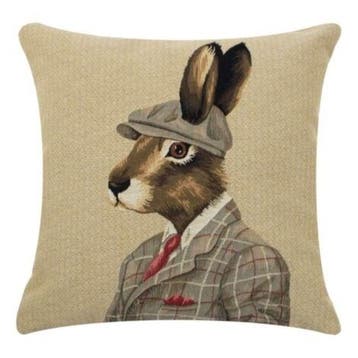 gobelin kussen jagers pet haas 45x45cm, Verzenden, Nieuw