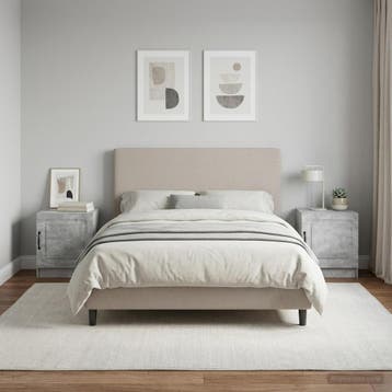 vidaXL Nachtkastje 2 st Betongrijs 43 x 34,5 x 47 cm Bewerkt, Minder dan 45 cm, Verzenden, Nieuw, Minder dan 55 cm