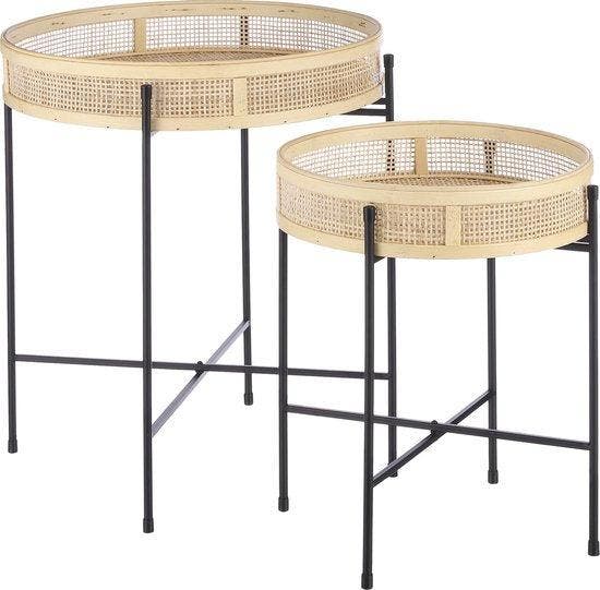 2dekans | Mica Decorations Leandro Bijzettafel - Set van 2 -, Huis en Inrichting, Tafels | Bijzettafels, Zo goed als nieuw, Ophalen of Verzenden