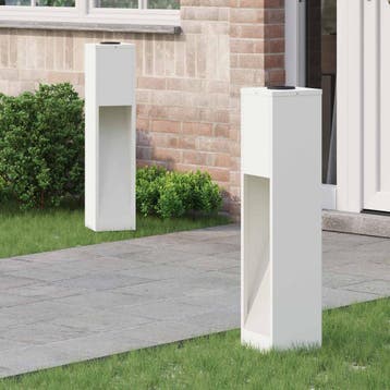 vidaXL Zonne LED Padverlichting 2 st Warmwit 18 x 18 x 80 cm, Verzenden, Nieuw