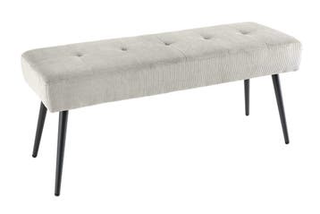 Design bank BOUTIQUE 100cm lichtgrijs koord zwart metalen, Ophalen of Verzenden, Nieuw
