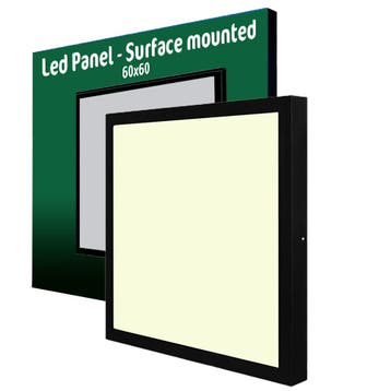 Opbouw LED Paneel 60x60 cm | 28W | Zwart, Ophalen of Verzenden, Nieuw in verpakking, Verlichting