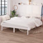 vidaXL Bedframe massief grenenhout wit 120x200 cm, Verzenden, Wit, Nieuw, Twijfelaar