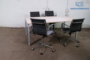 Vergadertafel Halifax blad grijs frame verstelbaar 180x100, Verzenden, Gebruikt