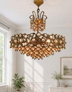 Kroonluchter - Brass and crystal