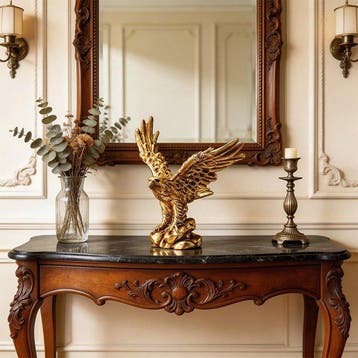 sculptuur, Artistic Gold Eagle Sculpture – Contemporary
