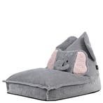 Kinder Zitzak Olifant Lounger & Kussen Set - Grijs, Verzenden, Nieuw