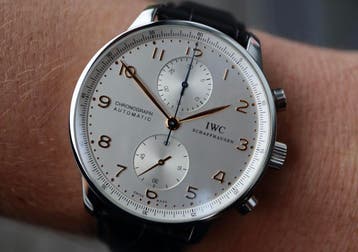 Horloge IWC Portuguese Chronograph 02/2019 Full set, Overige merken, Leer, Staal, Polshorloge