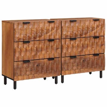 vidaXL Dressoir 2 st 60 x 33 x 75 cm Massief Mango Hout, Verzenden, Nieuw
