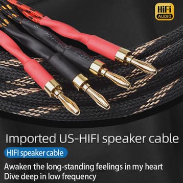 High-End Hifi Luidsprekerkabel - 6N OFC Koper, Vergulde Bana, Verzenden, Nieuw