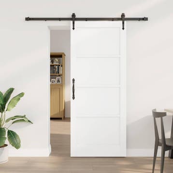 vidaXL Schuifdeur ORKDAL 83 x 202 cm Massief grenenhout Wit, Verzenden, Nieuw
