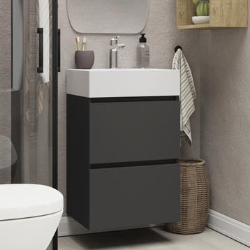 Xellanz Mini Onderkast met 2 Laden - 45cm - Mat Zwart en, Ophalen of Verzenden, Nieuw