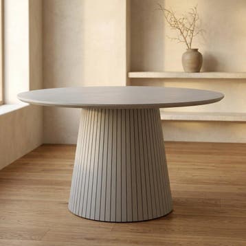 Ronde eettafel Solana Taupe Mangohout 130 cm, Ophalen of Verzenden, Nieuw