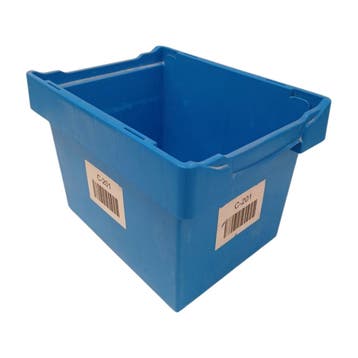 Opslagbak, 400x300x270 mm, euronorm, blauw pp, gebruikt -, Doe-het-zelf en Verbouw, Kratten en Dozen, Gebruikt, Bak of Kist, Minder dan 50 cm