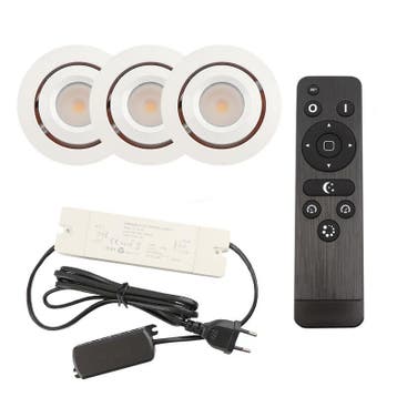 3 kantelbare veranda spots Rona, IP44, met aansluitset en, Ophalen of Verzenden, Nieuw