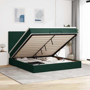 vidaXL Ottoman bed met matrassen 180x200cm fluweel, Eenpersoons, Verzenden, Nieuw, 80 cm