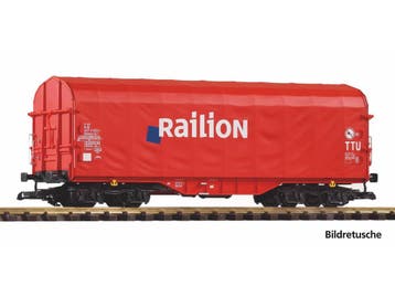 PIKO 37020 G Schiebeplanenwagen DB Raillion V (08/2026), Hobby en Vrije tijd, Ophalen of Verzenden, Nieuw, Overige typen, Analoog
