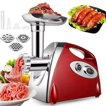 Vleesmolen 2800W – RVS Keukenmachine met Snijder en Hakker, Verzenden, Nieuw in verpakking