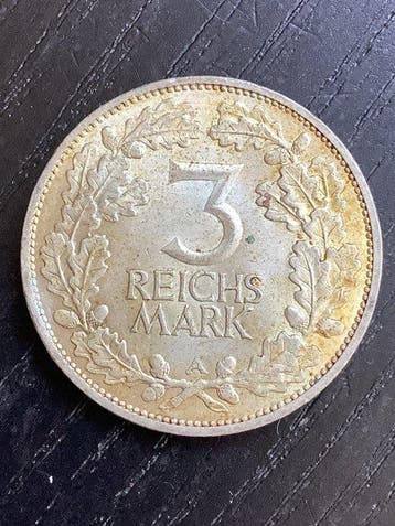 Duitsland, Weimar Republiek 3 Mark 1925 A / 1000th Year of, Postzegels en Munten