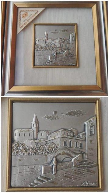 Alliani - Bassorilievo argento formatp Alliani, Antiek en Kunst