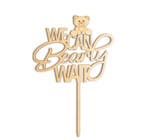 Houten taart topper We Can Bearly Wait, Verzenden, Nieuw, Versiering, Geboorte of Huwelijk