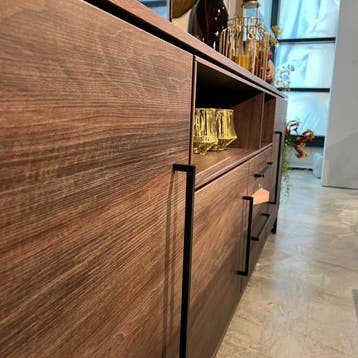 Scuro Dressoir Dark Almond Decor 222cm - Pronto Wonen, Ophalen of Verzenden, Nieuw, 200 cm of meer, Modern