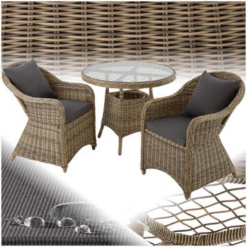 Aluminium rotan zitgroep Zürich 2+1 - natuur, Tuin en Terras, Tuinsets en Loungesets, Verzenden, Nieuw