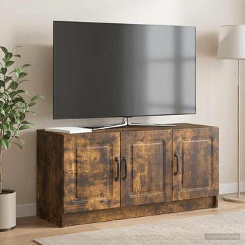 vidaXL TV-kast Gerookt eiken 99 x 34,5 x 47 cm Bewerkt hout, Minder dan 50 cm, Verzenden, Nieuw, Minder dan 100 cm