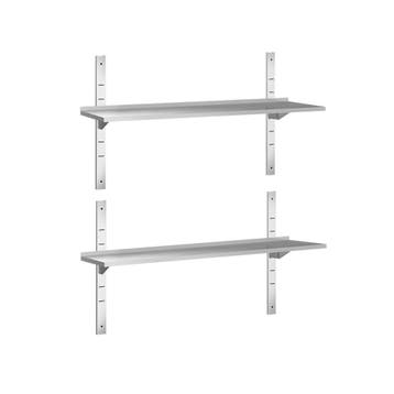 GGM Gastro | Dubbele RVS wandplank PREMIUM - 1500x300mm |, Verzenden, Nieuw in verpakking, RVS Meubilair