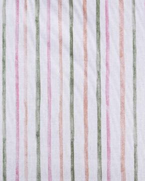 Katoen Pastel Strepen Groen/Oranje/Roze, Nieuw, Groen
