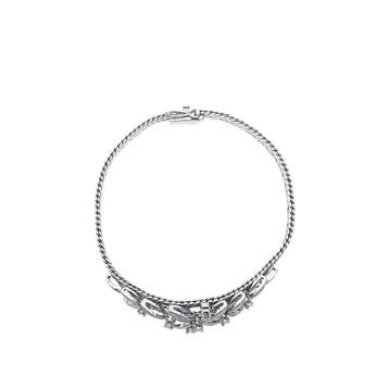 Witgouden schakelarmband met diamant; 0,35 ct., Gebruikt, Ophalen of Verzenden, Met edelsteen, Goud