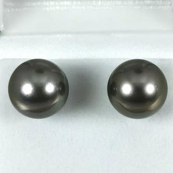 Oorbellen - 18 karaat Geel goud Parel - Tahiti RD Ø 12x12,5, Nieuw