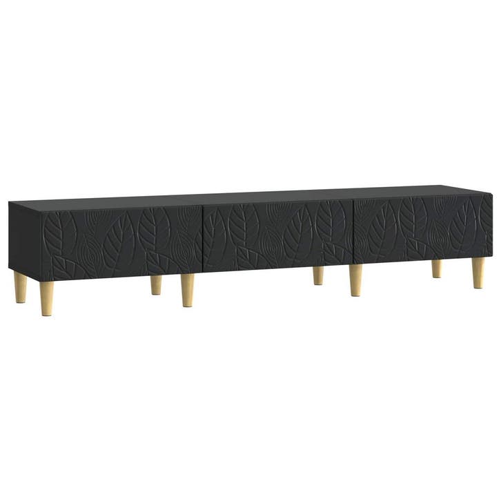 vidaXL TV-kast 147 x 34,5 x 30 cm Zwart Bewerkt hout, Huis en Inrichting, Kasten | Televisiemeubels, Nieuw, Minder dan 50 cm, Overige houtsoorten