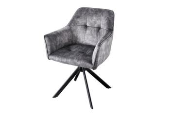 Design stoel LOFT donkergrijs fluweel draaibaar zwart, Huis en Inrichting, Stoelen, Ophalen of Verzenden, Nieuw