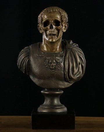 sculptuur, MEMENTO MORI - IMPERATORE ROMANO - 41 cm - Hars,, Antiek en Kunst