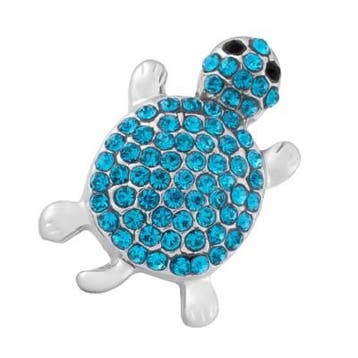 Fako Bijoux - Click Button - Schildpad Strass XL - Blauw, Sieraden, Tassen en Uiterlijk, Armbanden, Verzenden, Nieuw