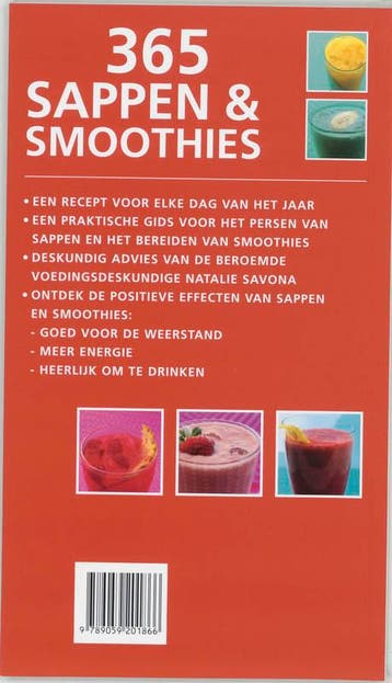 365 sappen & smoothies 9789059201866 N. Savona, Verzenden, Gelezen, N. Savona