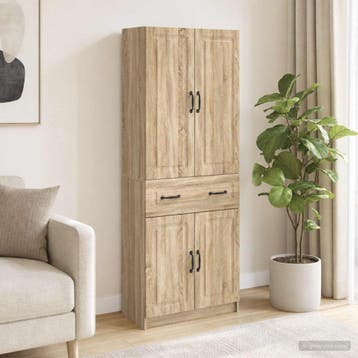 vidaXL Kastenset 2 st Sonoma Eiken Bewerkt hout, Huis en Inrichting, Kasten | Buffetkasten, Minder dan 50 cm, Verzenden, Nieuw