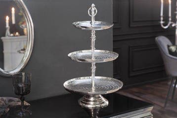 Elegante taartschaal ORIENT 50cm zilver in Rijsthamer-design, Huis en Inrichting, Ophalen of Verzenden, Nieuw