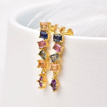 Zonder minimumprijs - Oorbellen Zilver - Gemengde edelstenen, Sieraden, Tassen en Uiterlijk, Oorbellen, Nieuw